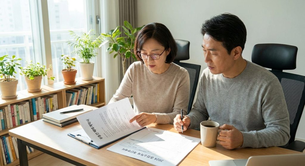 일시적 2주택 비과세 요건을 검토하는 부부