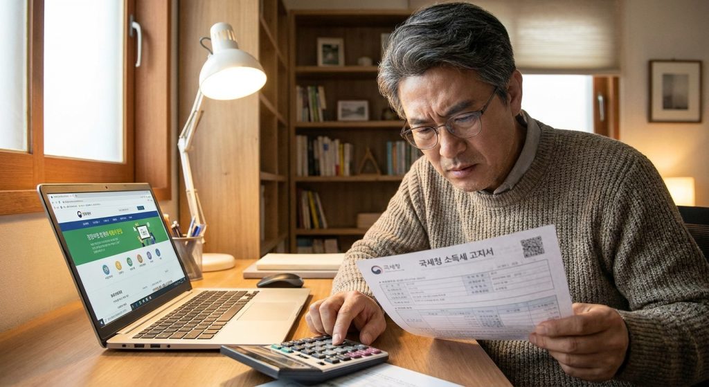 종부세 고지서를 확인하는 주택 보유자