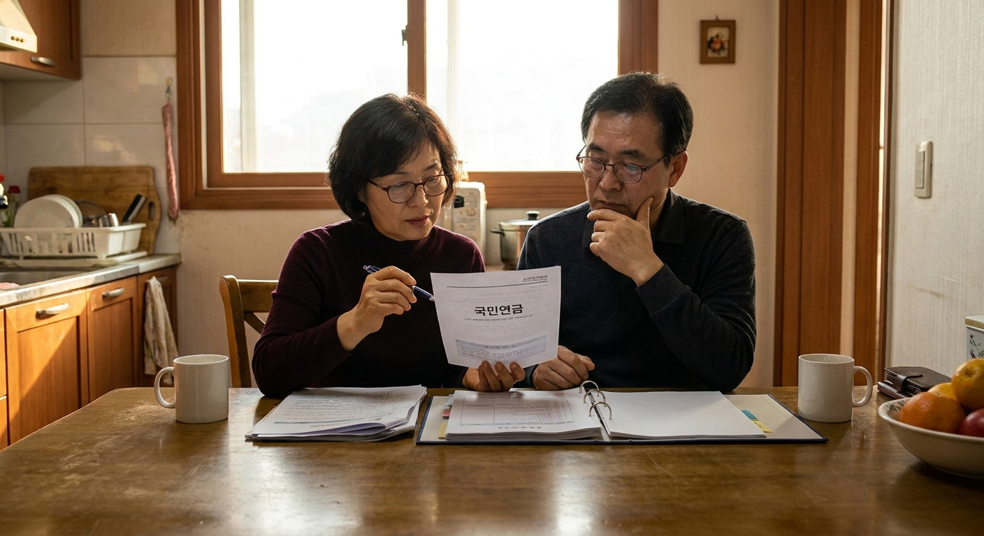 1964년생 국민연금 수령 시기를 확인하는 부부